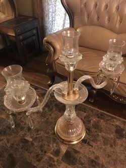 Glass crystal candle holder