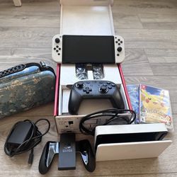 Perfect Condition Switch Oled Console Bundle With Games 