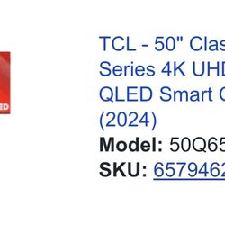 50” TCL Tv