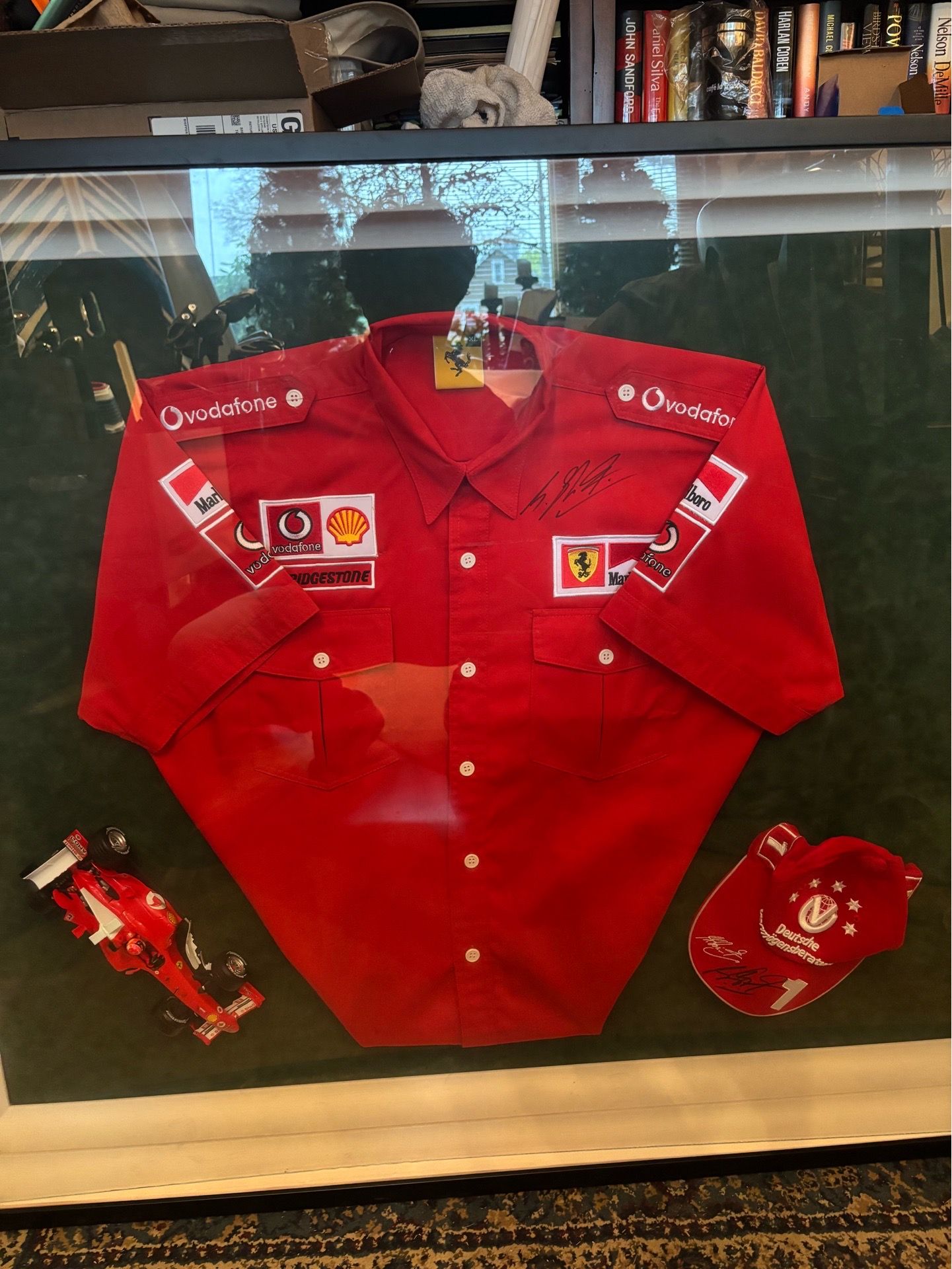Ferrari F1 Signed Shirt & Hat Display (Schumacher Era) – Framed