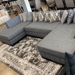 ❗Grayson Linen Gray Sofa Cahise Couch ❗FREE SHIPPING 