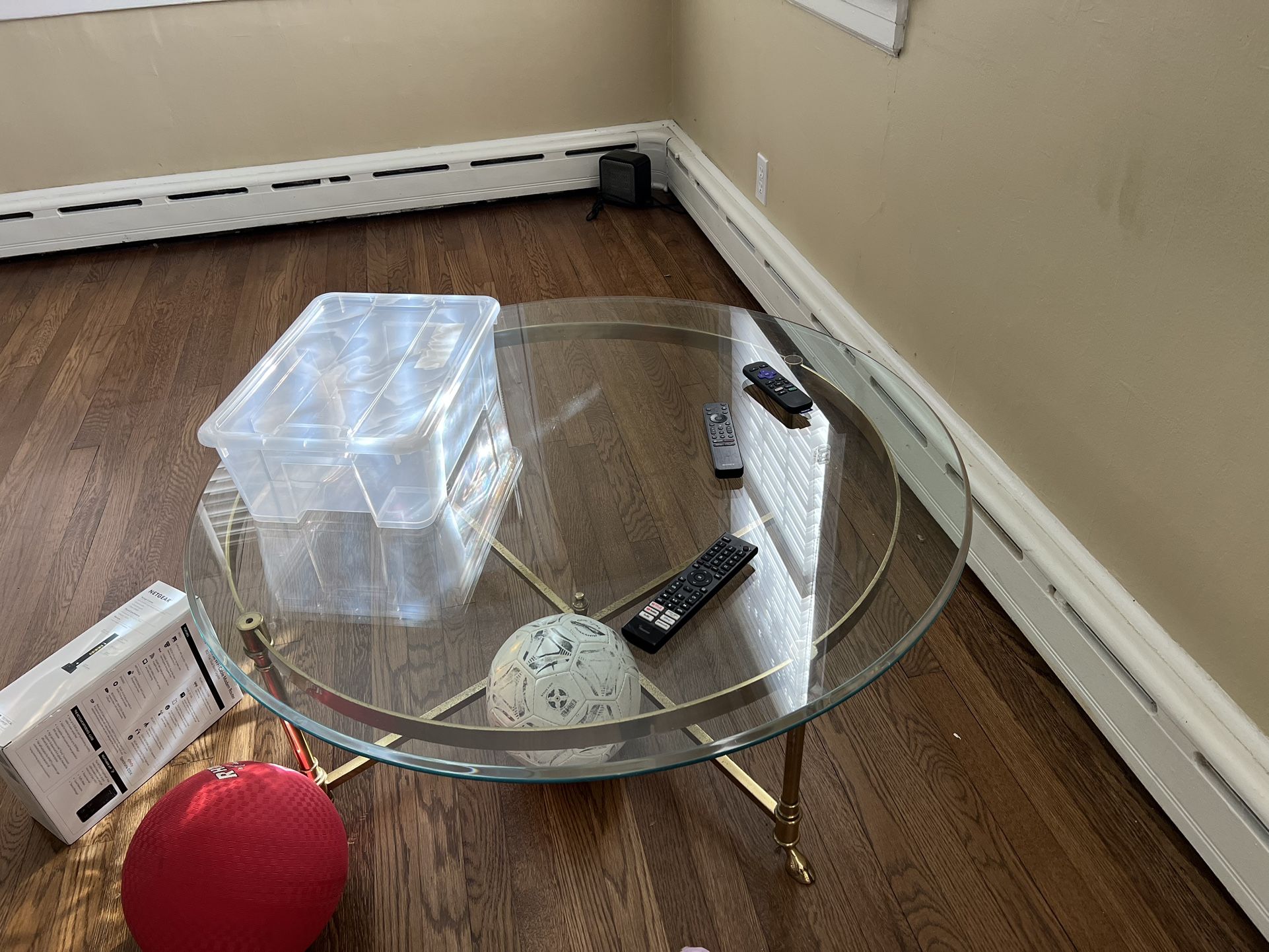 Glass Table With Gold Stand - FREE