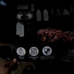 Blackstone Griddle/Accessories/ Haier Fridge. 