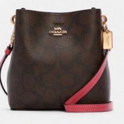 Coach Mini Town Bucket Bag In Signature Canvas 