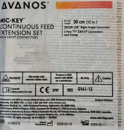 5 pieces Avanos MIC-KEY Continuous Feed Extension Set