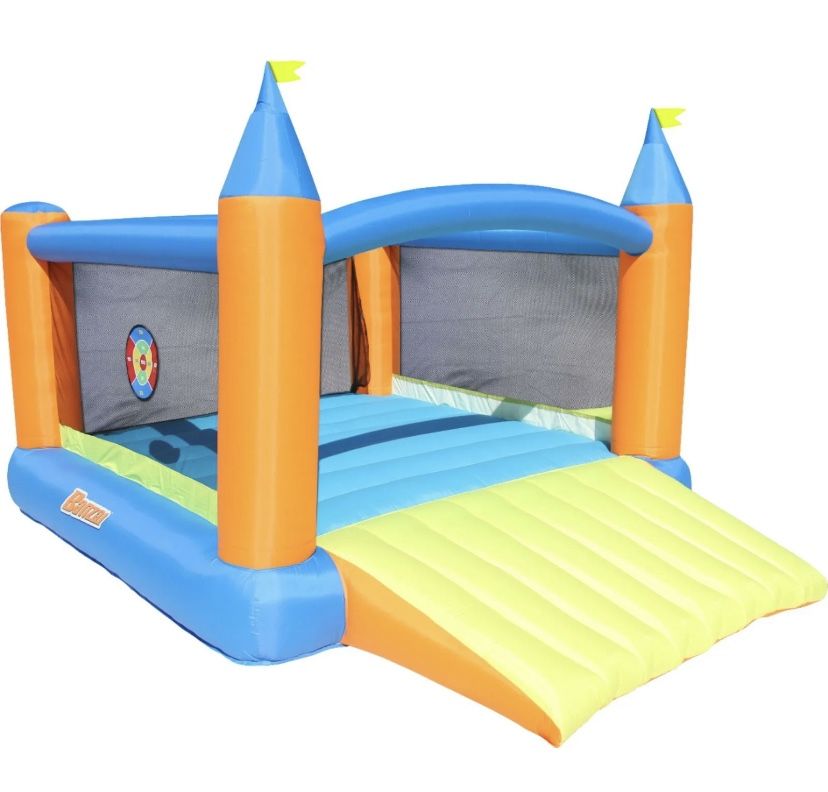 Banzai Slide 'n Score Activity Bouncer Inflatable Bounce House - 84”x84”