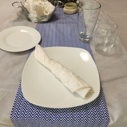 Wedding Party Reception Service Silverware, Glasses, Tablecloths for 50-60 Guests