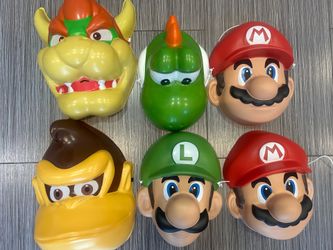 Super Mario Character Masks – Bowser, Mario, Luigi, Yoshi & Donkey Kong (Set of 6)