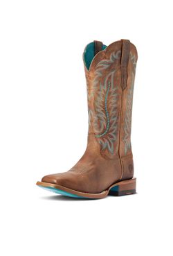 Ariat Frontier Tilly Womens Western Boots, Full-Grain Leather, Rodeo Tan, Square