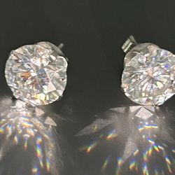 8ct Moissanite Studs With Cert