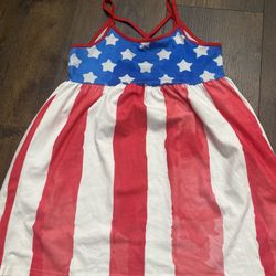 Girls Red White And Blue Oversized Tank Shirt Size 10 By Sunshine Swing #1
