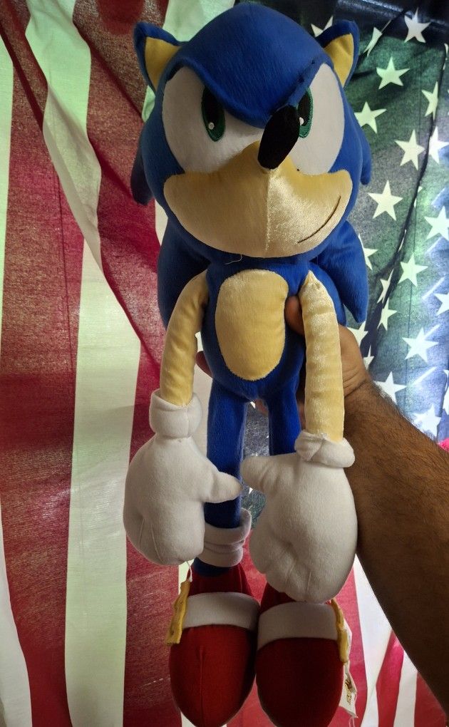 Large Sonic the Hedgehog Plush Doll Stuffed Toy 25” SEGA With Tag
