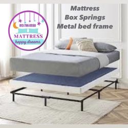 King Size Mattress 10 Inches With Box Springs And Metal Bed Frame High Quality Available All Size. Delivery Available