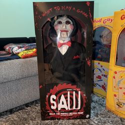 SAW - BILLY THE PUPPET DELUXE PROP (W/ SOUND & MOTION) By Trick Or Treat Studios