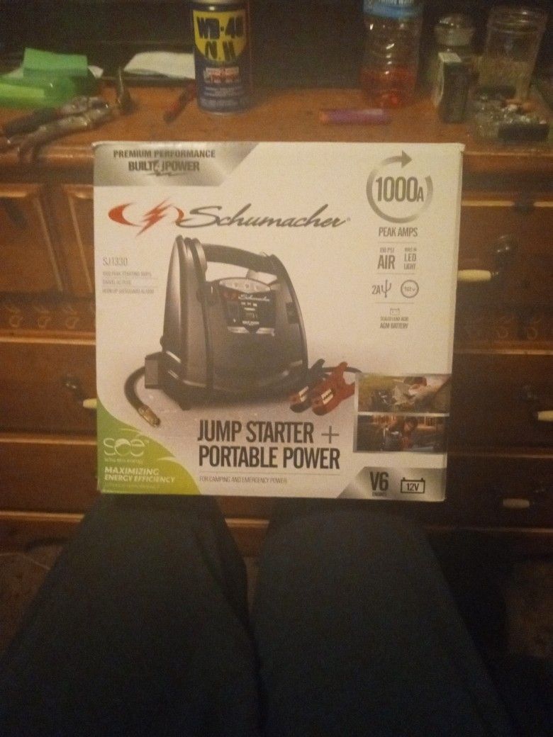 Schumacher 1000 Amp Jump Starter Portable Power With Air Compressor