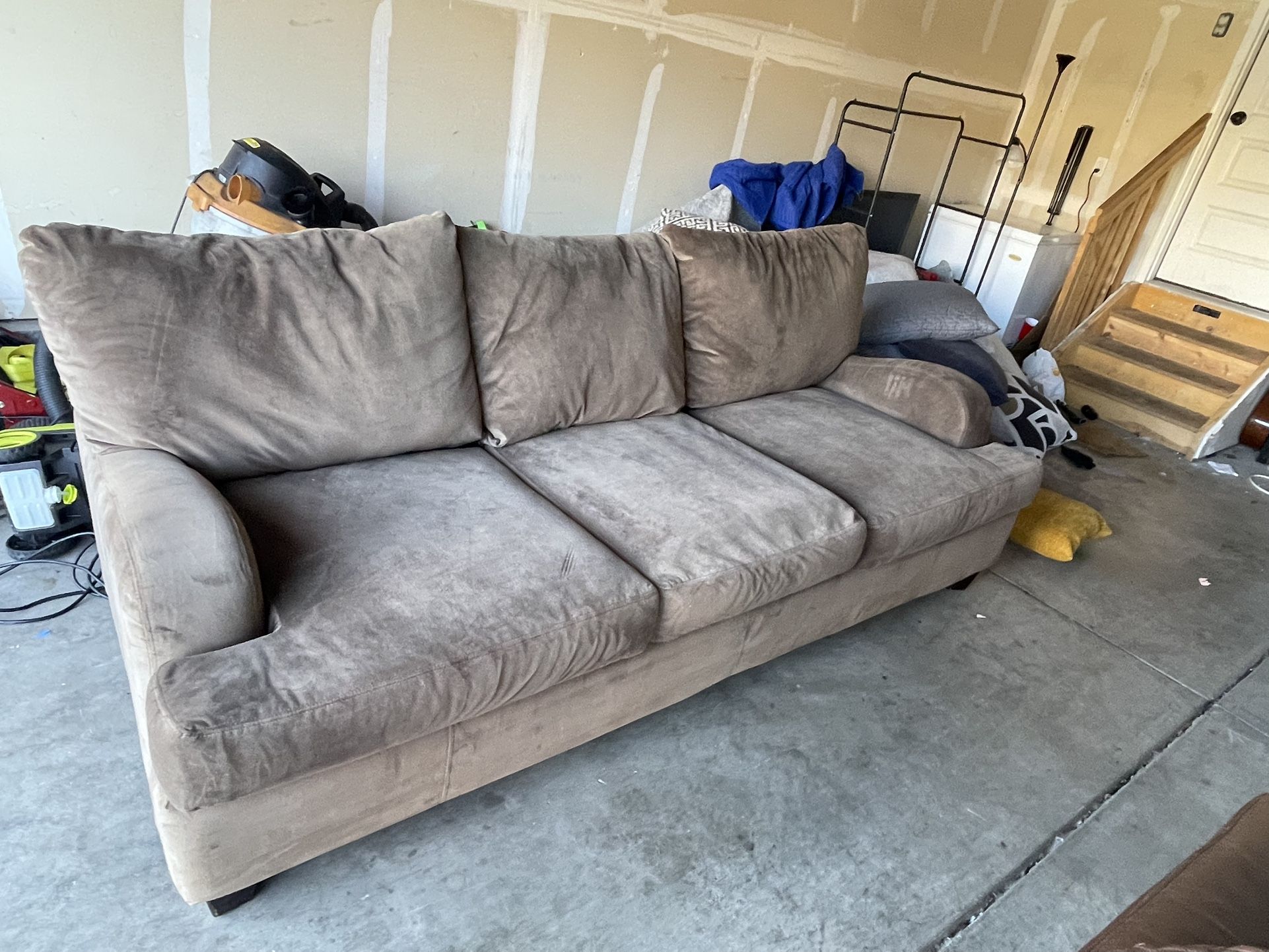 Cozy Suede Brown Couch - FREE DELIVERY π