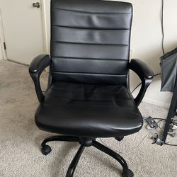 Leather Rolling Desk Chair 