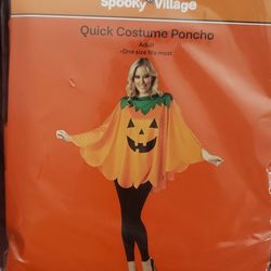 Women's Pumpkin Poncho Costume
