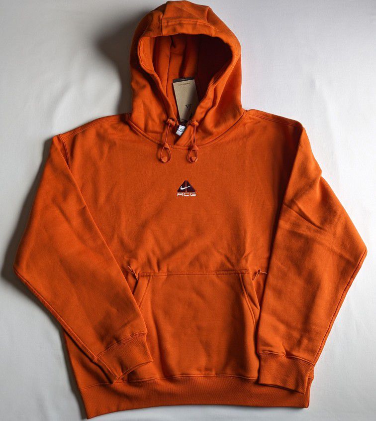 Nike ACG Therma-Fit Fleece Hoodie Pullover Orange Mens Size L New DH3087-893