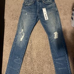 Purple Brand Blue Distressed 33”