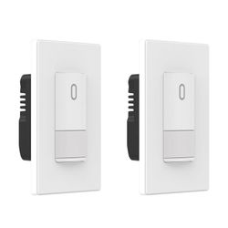 Occupancy Motion Sensor Light Switch, PIR Infrared Motion Activated Wall Switch, No Neutral Wire, Single Pole for CFL/LED/Incandescent Bulb, Wall Plat