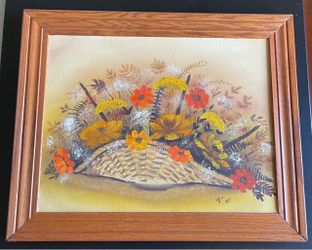 Vintage Style Gold Framed Floral Art Print