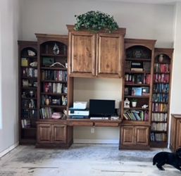 5 piece extra large built in bookcase