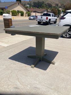 Solid wood green table