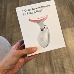 Light Based Multifunctional Facial Massager, 7 Color Portable Face Massager Tool for Skin Care, Glossy White