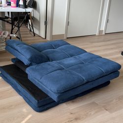 Mainstays Memory foam Navy Faux Suede Futon (Used)