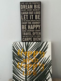Inspirational Wall Décor Set – “Happy Mind Happy Life” & “Dream Big”