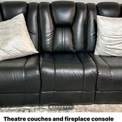 Moving Sale! Theaters Couches And Entertainment Center With Fire 🔥 Place 