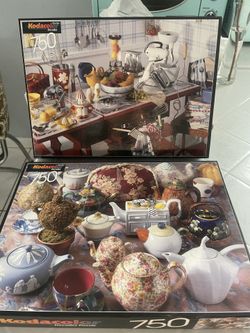 Pair of Kodacolor Puzzles vintage kitchen 750 Pieces- New