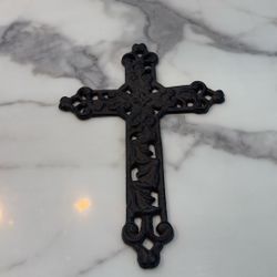 Cast Iron Wall Cross - Decorative Rustic Finish