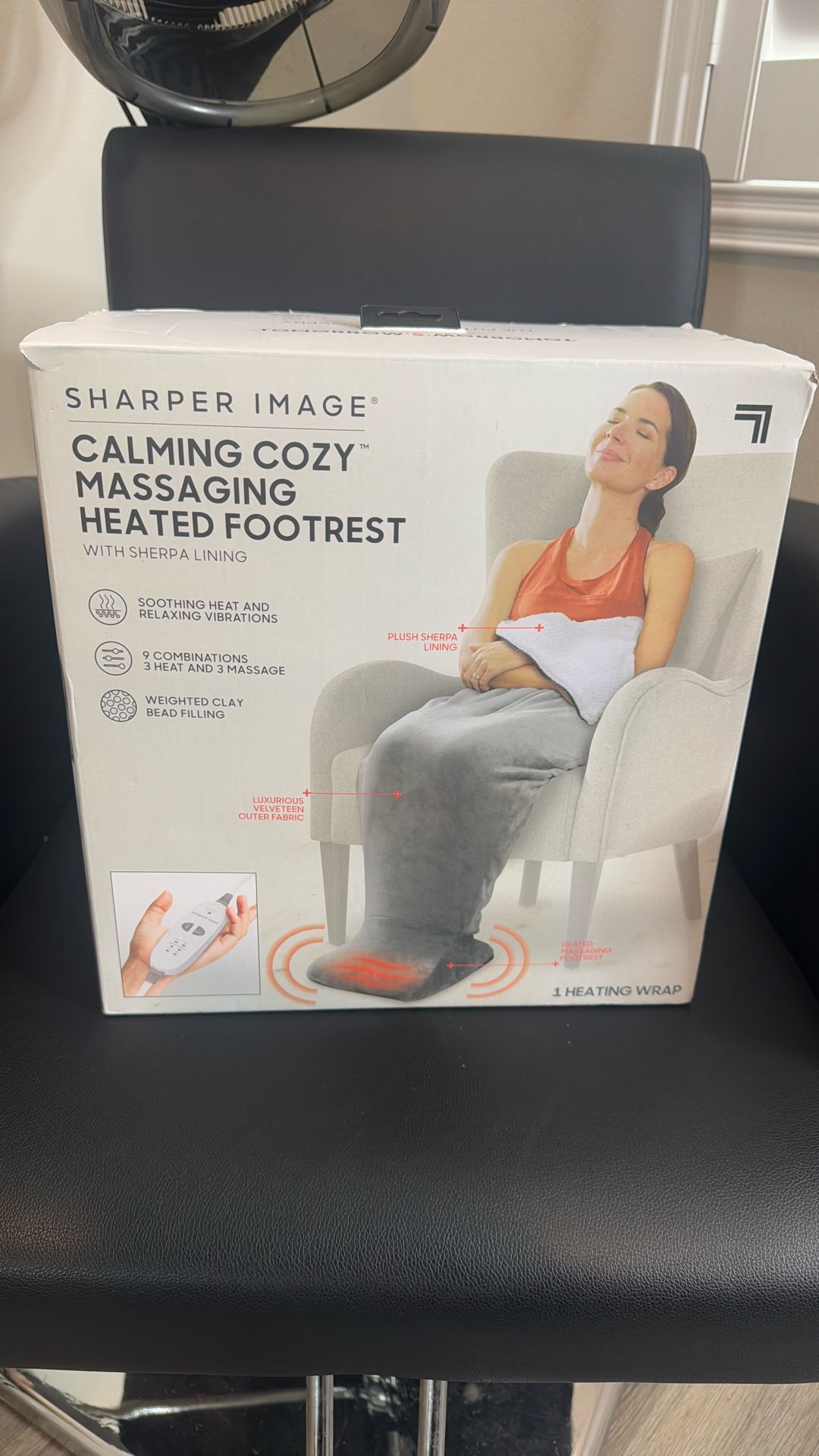 Massaging Heated Footrest With Sherpa Lining