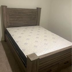 Queen Size Bed Frame With Mattress 