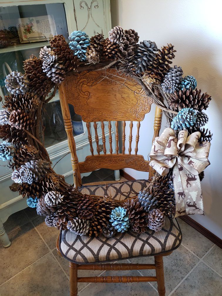 32" pinecone wreath large