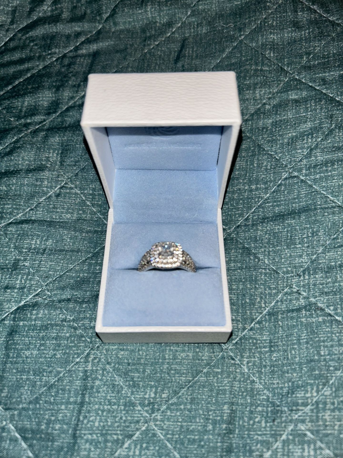 Newshe Jewellery Wedding Rings for Women Princess Engagement Ring Sets 925 Sterling Silver 1.7Ct Cross Cz Size 5