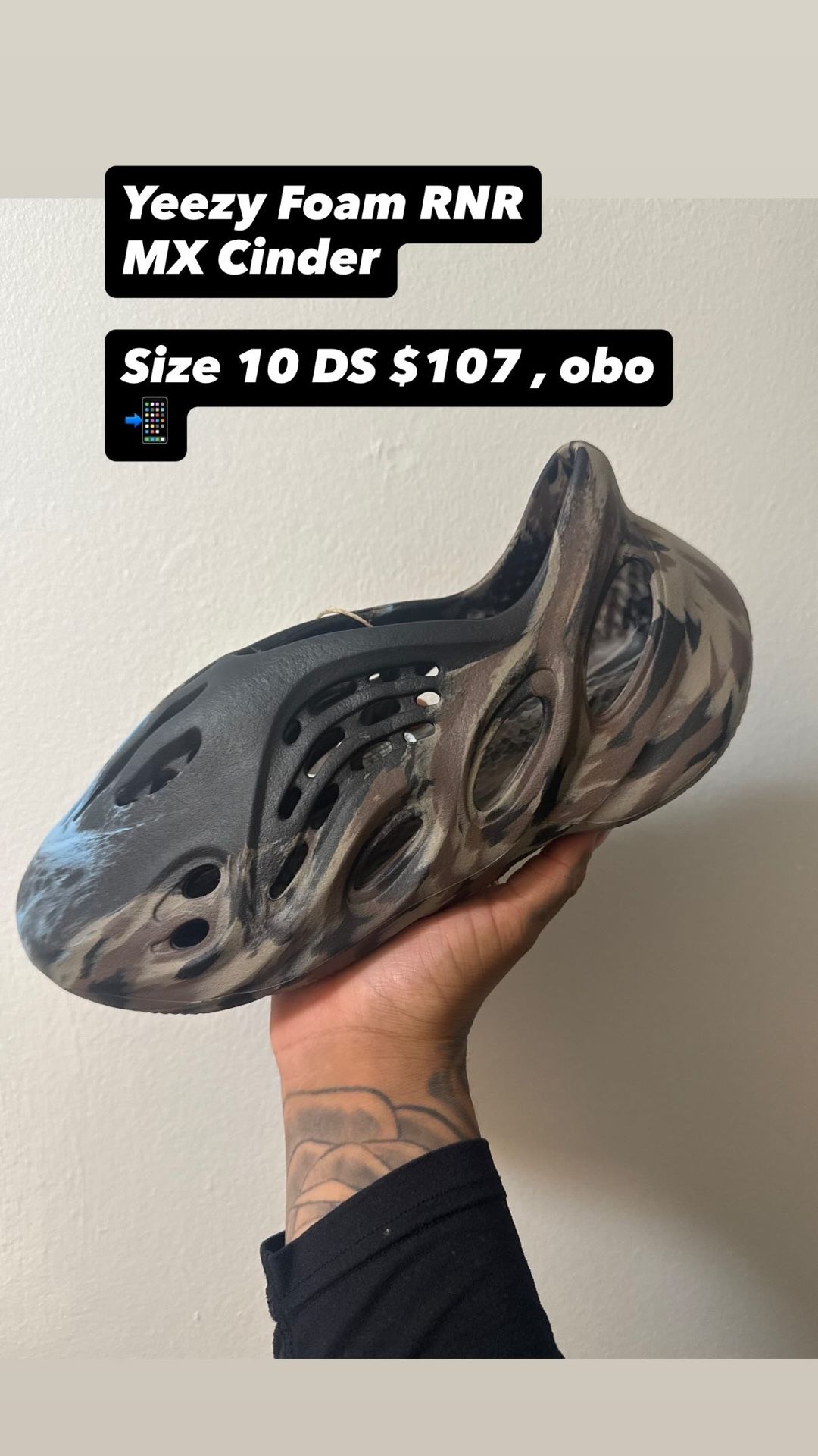 Yeezy Foam RNR MX Cinder ( Size 10 ) DMV π