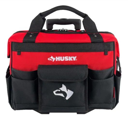 HUSKY 18 in. 18 Pocket Rolling Tool Bag with Wheels