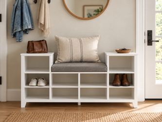 Entryway Storage Bench with Cushioned Seat |