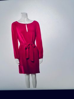 Hot Pink Long Sleeve Mini Dress with Belt