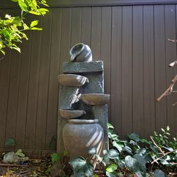Garden fountain.