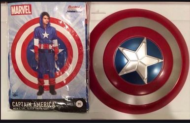 Halloween Costume-Captain America With Shield. Size M