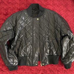 New Medium Faux Leather Jacket