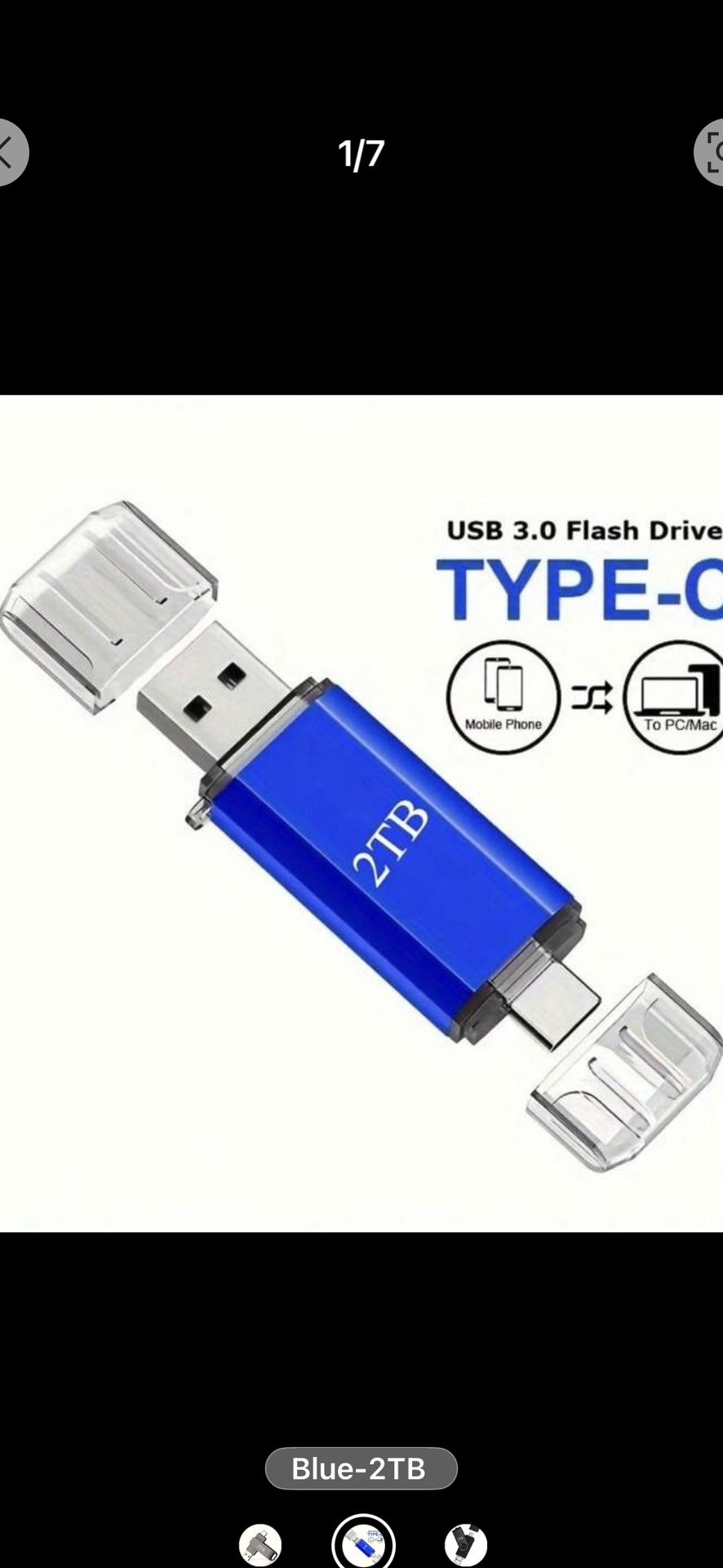 2 TB External Hard Drive Type -C High Speed Dual Interfac