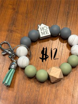 Silicone Bead Bracelet Key Holder 