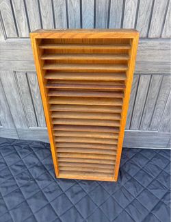 Vintage Wood 20 - Slot Organizer/Sorter, Cassette Tape Rack, Media Storage / Display Shelf