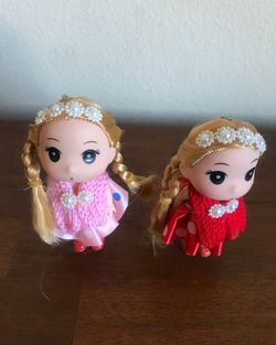 Mini dolls key chains set of 2