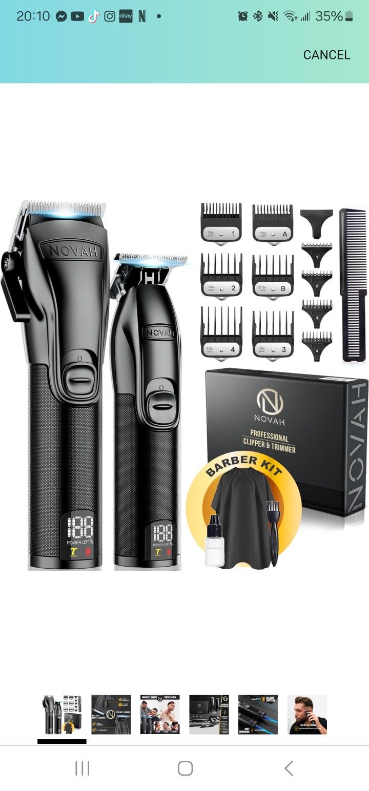 Professional Barber Clippers and Trimmer Set,